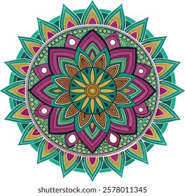 Mandala colorful pattern image for illustration