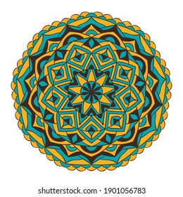 Mandala colorful pattern. Round ornamental decorative background.