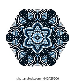 Mandala colorful. The round ornament. For use in the decoration of fabrics, fabric design, printing, tattoo, jewelry hippie.