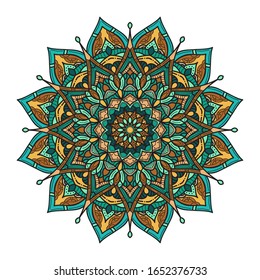 Mandala colorful vector isolated white background