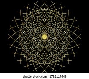 mandala colorful vintage art, ancient Indian vedic background design, old painting texture with multiple mathematical shapes. illustration