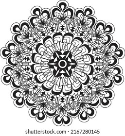Mandala coloring anti stress relaxing meditation colorful decoration