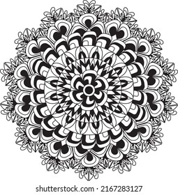 Mandala coloring anti stress relaxing meditation colorful decoration