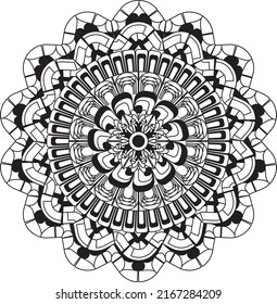 Mandala coloring anti stress relaxing meditation colorful decoration