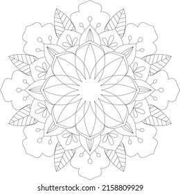 Mandala for coloring in black white