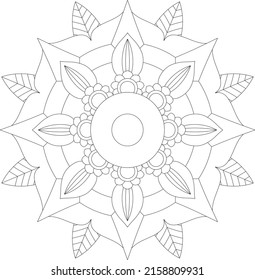 Mandala for coloring in black white