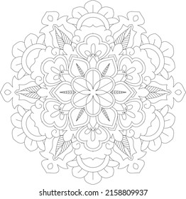 Mandala para colorear en blanco negro