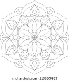 Mandala zum Färben auf schwarz-weißem Hintergrund