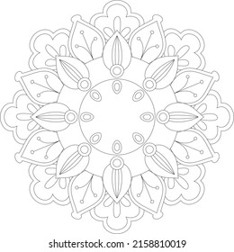 Mandala for coloring in black white