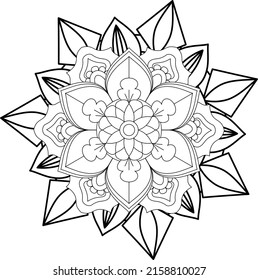 Mandala for coloring in black white