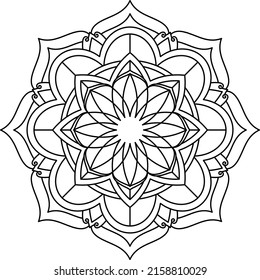Mandala for coloring in black white