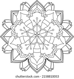 Mandala para colorear en blanco negro