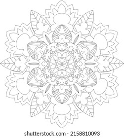 Mandala for coloring in black white