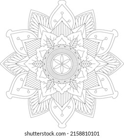 Mandala for coloring in black white