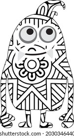 Mandala coloring, black and white mandala vector isolated on white. Vintage decorative elements, vector illustration EPS