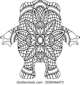 Coloración Mandala, vector de mandala en blanco y negro aislado en blanco. Elementos decorativos vintage, EPS de ilustración vectorial