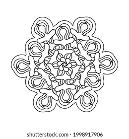 Mandala. Coloring book. Abstract decorative elements, hand-drawn vector illustration.