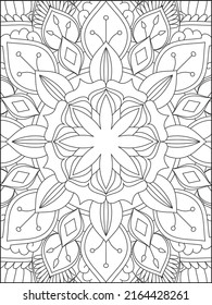 Mandala Coloring Book For Adult. Mandala Coloring Pages. Mandala Coloring Book. Seamless vector pattern. Black and white linear drawing. coloring page for children and adults.