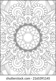 Mandala Coloring Book For Adult. Mandala Coloring Pages. Mandala Coloring Book. Seamless vector pattern. Black and white linear drawing. coloring page for children and adults.