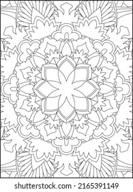 Mandala Coloring Book For Adult. Mandala Coloring Pages. Mandala Coloring Book. Seamless vector pattern. Black and white linear drawing. coloring page for children and adults.