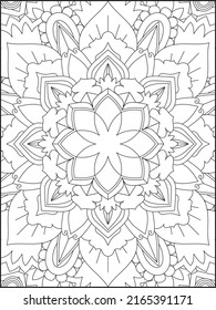 Mandala Coloring Book For Adult. Mandala Coloring Pages. Mandala Coloring Book. Seamless vector pattern. Black and white linear drawing. coloring page for children and adults.