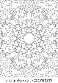 Mandala Coloring Book For Adult. Mandala Coloring Pages. Mandala Coloring Book. Seamless vector pattern. Black and white linear drawing. coloring page for children and adults.