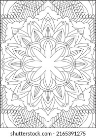 Mandala Coloring Book For Adult. Mandala Coloring Pages. Mandala Coloring Book. Seamless vector pattern. Black and white linear drawing. coloring page for children and adults.