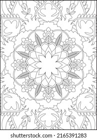 Mandala Coloring Book For Adult. Mandala Coloring Pages. Mandala Coloring Book. Seamless vector pattern. Black and white linear drawing. coloring page for children and adults.