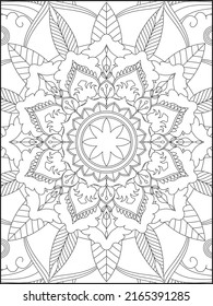 Mandala Coloring Book For Adult. Mandala Coloring Pages. Mandala Coloring Book. Seamless vector pattern. Black and white linear drawing. coloring page for children and adults.