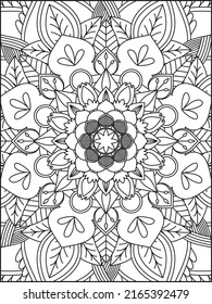 Mandala Coloring Book For Adult. Mandala Coloring Pages. Mandala Coloring Book. Seamless vector pattern. Black and white linear drawing. coloring page for children and adults.