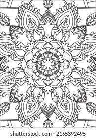 Mandala Coloring Book For Adult. Mandala Coloring Pages. Mandala Coloring Book. Seamless vector pattern. Black and white linear drawing. coloring page for children and adults.
