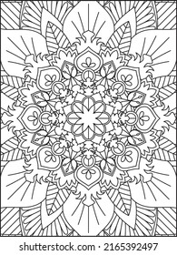 Mandala Coloring Book For Adult. Mandala Coloring Pages. Mandala Coloring Book. Seamless vector pattern. Black and white linear drawing. coloring page for children and adults.