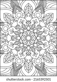 Mandala Coloring Book For Adult. Mandala Coloring Pages. Mandala Coloring Book. Seamless vector pattern. Black and white linear drawing. coloring page for children and adults.