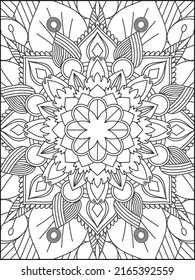 Mandala Coloring Book For Adult. Mandala Coloring Pages. Mandala Coloring Book. Seamless vector pattern. Black and white linear drawing. coloring page for children and adults.