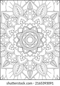 Mandala Coloring Book For Adult. Mandala Coloring Pages. Mandala Coloring Book. Seamless vector pattern. Black and white linear drawing. coloring page for children and adults. - Shutterstock ID 2165393091