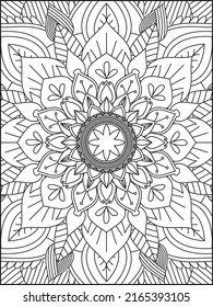 Mandala Coloring Book For Adult. Mandala Coloring Pages. Mandala Coloring Book. Seamless vector pattern. Black and white linear drawing. coloring page for children and adults.