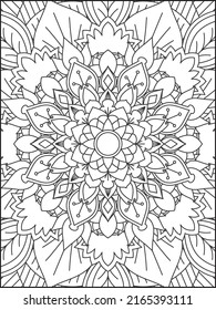 Mandala Coloring Book For Adult. Mandala Coloring Pages. Mandala Coloring Book. Seamless vector pattern. Black and white linear drawing. coloring page for children and adults.