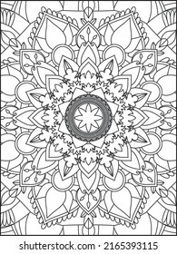 Mandala Coloring Book For Adult. Mandala Coloring Pages. Mandala Coloring Book. Seamless vector pattern. Black and white linear drawing. coloring page for children and adults.