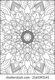 Mandala Coloring Book For Adult. Mandala Coloring Pages. Mandala Coloring Book. Seamless vector pattern. Black and white linear drawing. coloring page for children and adults.