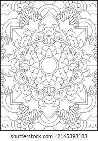 Mandala Coloring Book For Adult. Mandala Coloring Pages. Mandala Coloring Book. Seamless vector pattern. Black and white linear drawing. coloring page for children and adults.