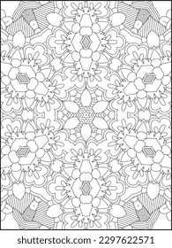 Mandala Coloring Book For Adult. Mandala Coloring Pages. Mandala Coloring Book. Seamless vector pattern. Black and white linear drawing. coloring page for children and adults. Mandala .