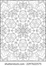 Mandala Coloring Book For Adult. Mandala Coloring Pages. Mandala Coloring Book. Seamless vector pattern. Black and white linear drawing. coloring page for children and adults. Mandala .