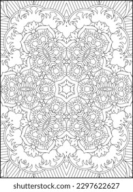 Mandala Coloring Book For Adult. Mandala Coloring Pages. Mandala Coloring Book. Seamless vector pattern. Black and white linear drawing. coloring page for children and adults. Mandala .