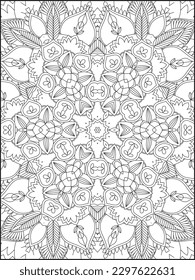 Mandala Coloring Book For Adult. Mandala Coloring Pages. Mandala Coloring Book. Seamless vector pattern. Black and white linear drawing. coloring page for children and adults. Mandala .