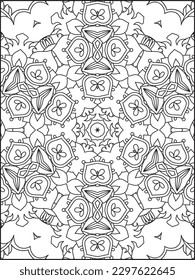 Mandala Coloring Book For Adult. Mandala Coloring Pages. Mandala Coloring Book. Seamless vector pattern. Black and white linear drawing. coloring page for children and adults. Mandala .