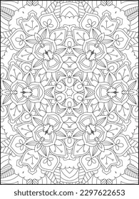 Mandala Coloring Book For Adult. Mandala Coloring Pages. Mandala Coloring Book. Seamless vector pattern. Black and white linear drawing. coloring page for children and adults. Mandala .
