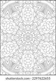 Mandala Coloring Book For Adult. Mandala Coloring Pages. Mandala Coloring Book. Seamless vector pattern. Black and white linear drawing. coloring page for children and adults. Mandala .