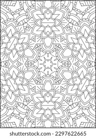 Mandala Coloring Book For Adult. Mandala Coloring Pages. Mandala Coloring Book. Seamless vector pattern. Black and white linear drawing. coloring page for children and adults. Mandala .