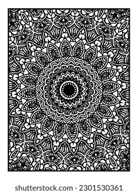 Mandala Coloring Book For Adult. Mandala Coloring Pages. Mandala Coloring Book. Seamless vector pattern. Black and white linear drawing. coloring page for children and adults.