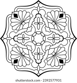 Libro de colorear Mandala. KDP amazónico. Ilustración vectorial.